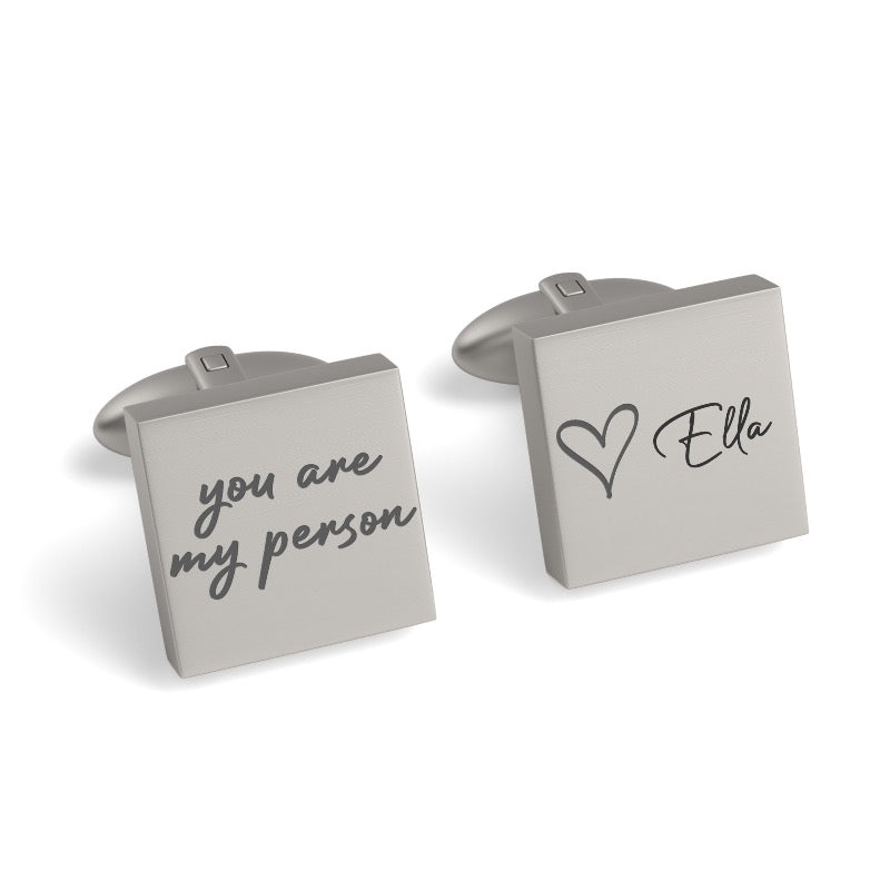 You Are My Person Engraved Cufflinks