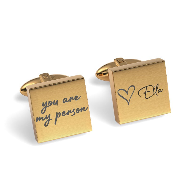 You Are My Person Engraved Cufflinks