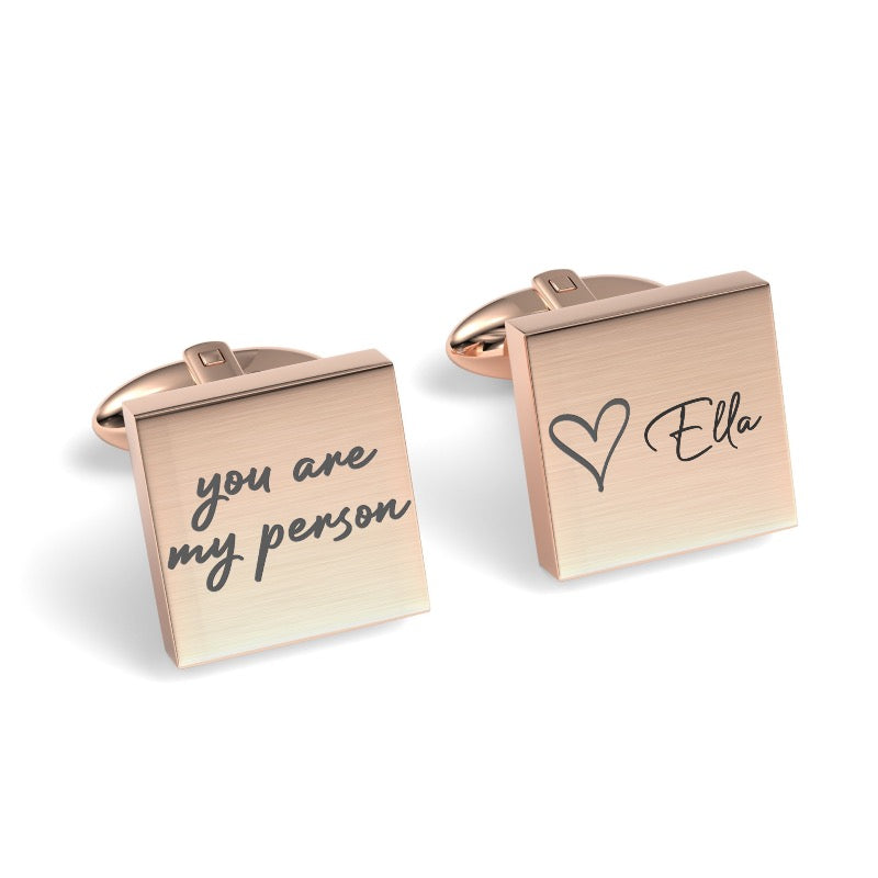 You Are My Person Engraved Cufflinks