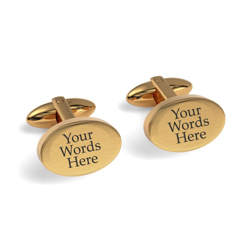 Custom Word Engraved Oval Cufflinks