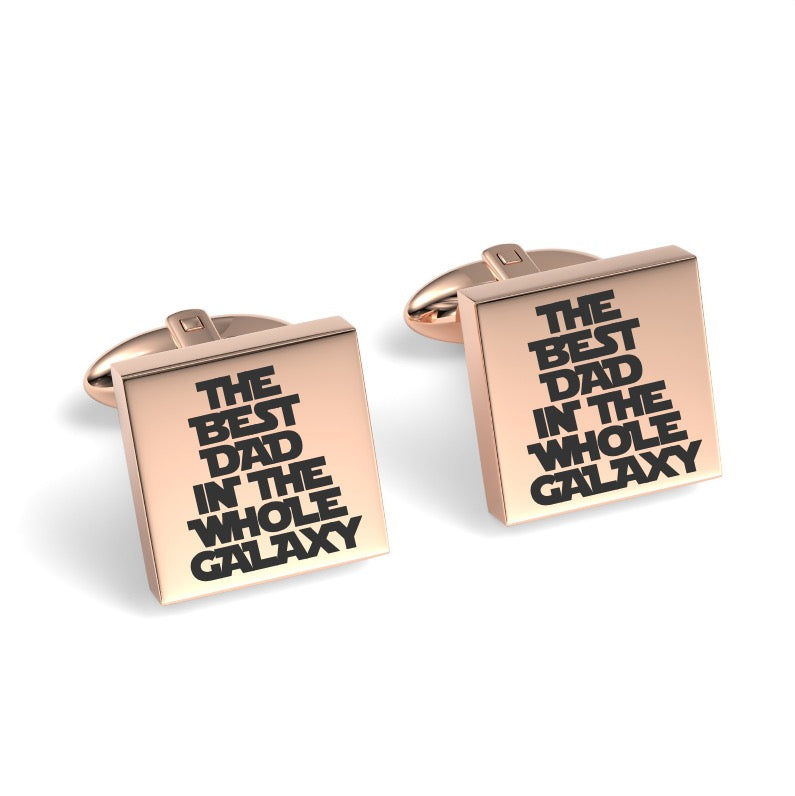 Best Dad in the Galaxy Engraved Cufflinks