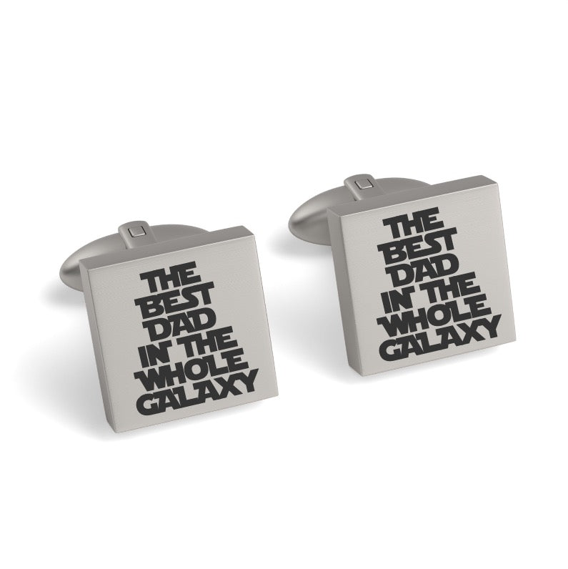 Best Dad in the Galaxy Engraved Cufflinks