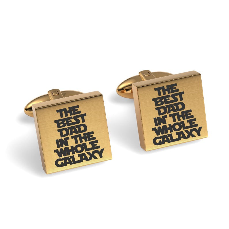 Best Dad in the Galaxy Engraved Cufflinks