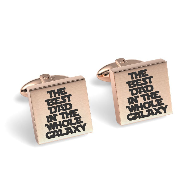 Best Dad in the Galaxy Engraved Cufflinks