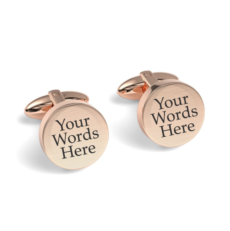 Custom Word Engraved Round Cufflinks