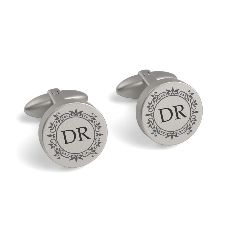 Elegant Engraved Initials Cufflinks