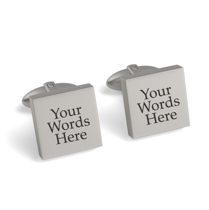 Custom Word Engraved Square Cufflinks