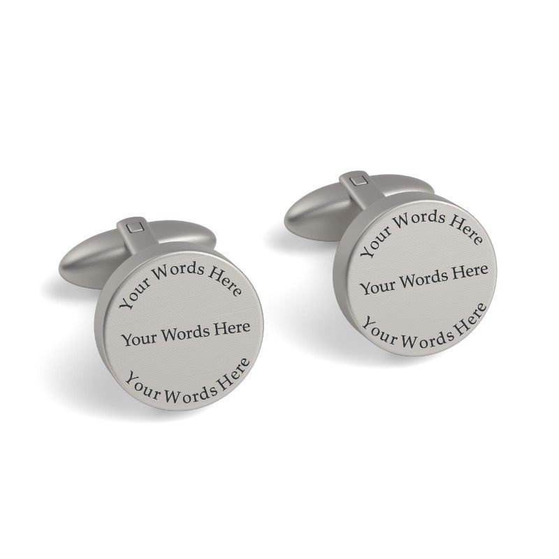 Your Words Here Engraved Round Cufflinks