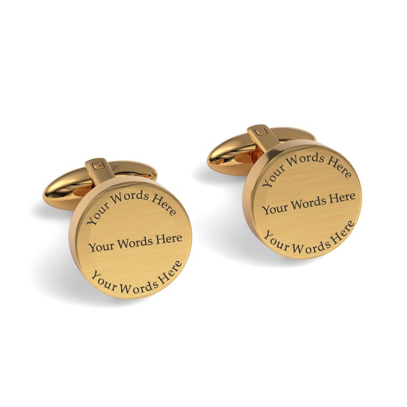 Your Words Here Engraved Round Cufflinks