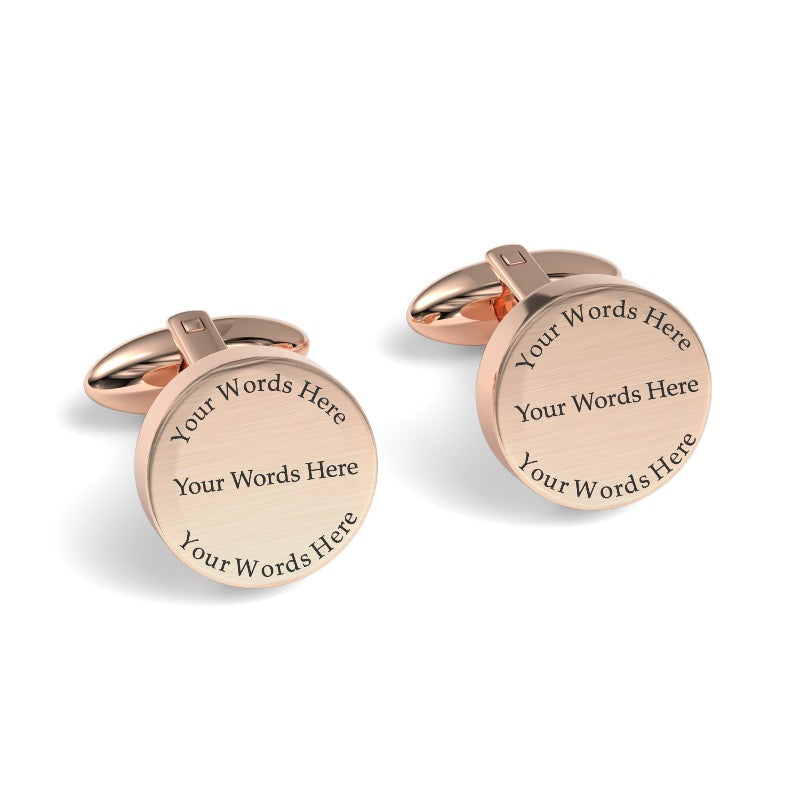 Your Words Here Engraved Round Cufflinks