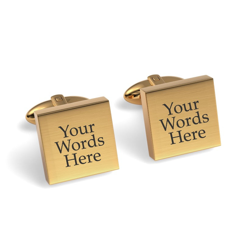 Custom Word Engraved Square Cufflinks