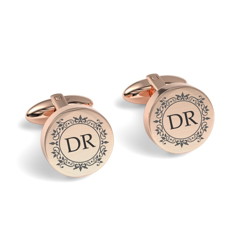 Elegant Engraved Initials Cufflinks