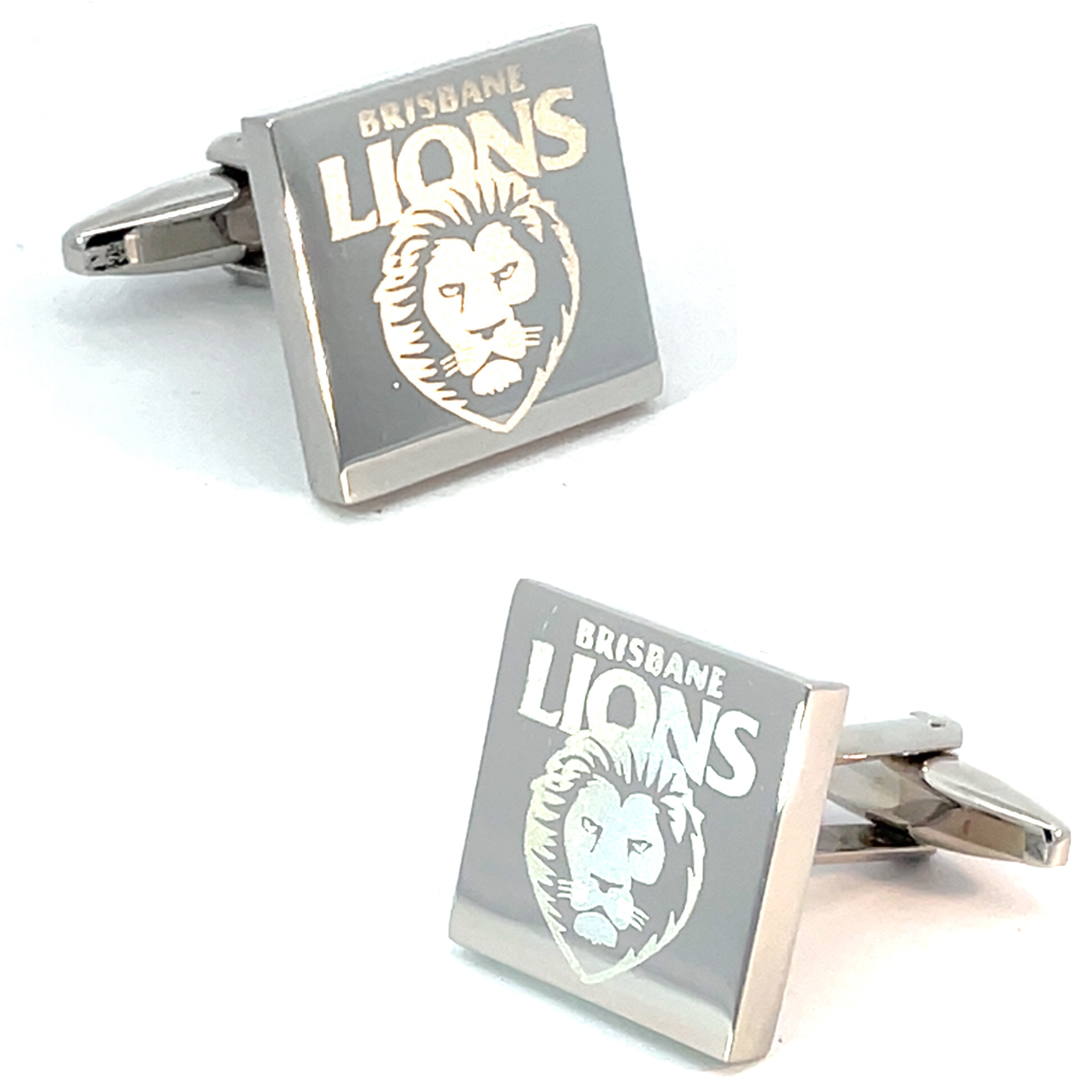 Silver Brisbane Lions AFL Cufflinks