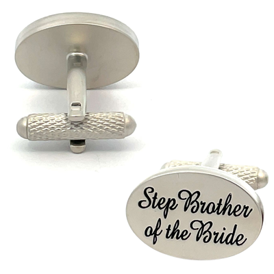 Step Brother of the Bride Script Wedding Cufflinks