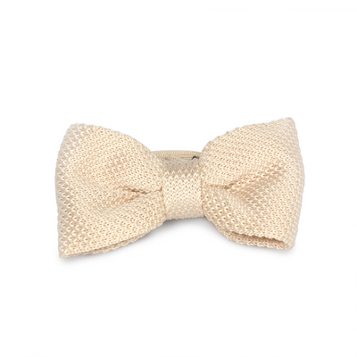 Kids Knit Bow Tie - White Cream