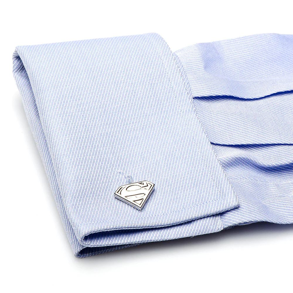 Silver Superman Shield Cufflinks Novelty Cufflinks DC Comics 