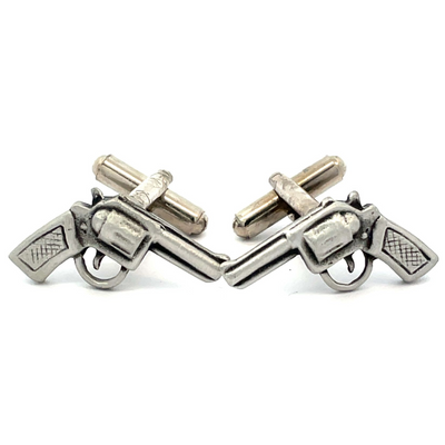 Pewter Revolver Cufflinks