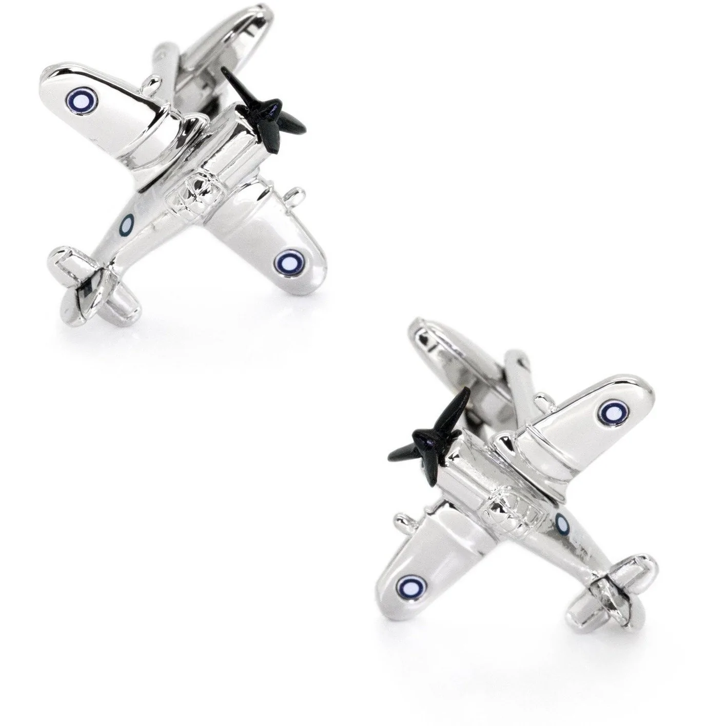 CAC Boomerang Fighter Airplane Cufflinks in Silver