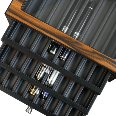 24 Slots Ebony Wooden Pen Box