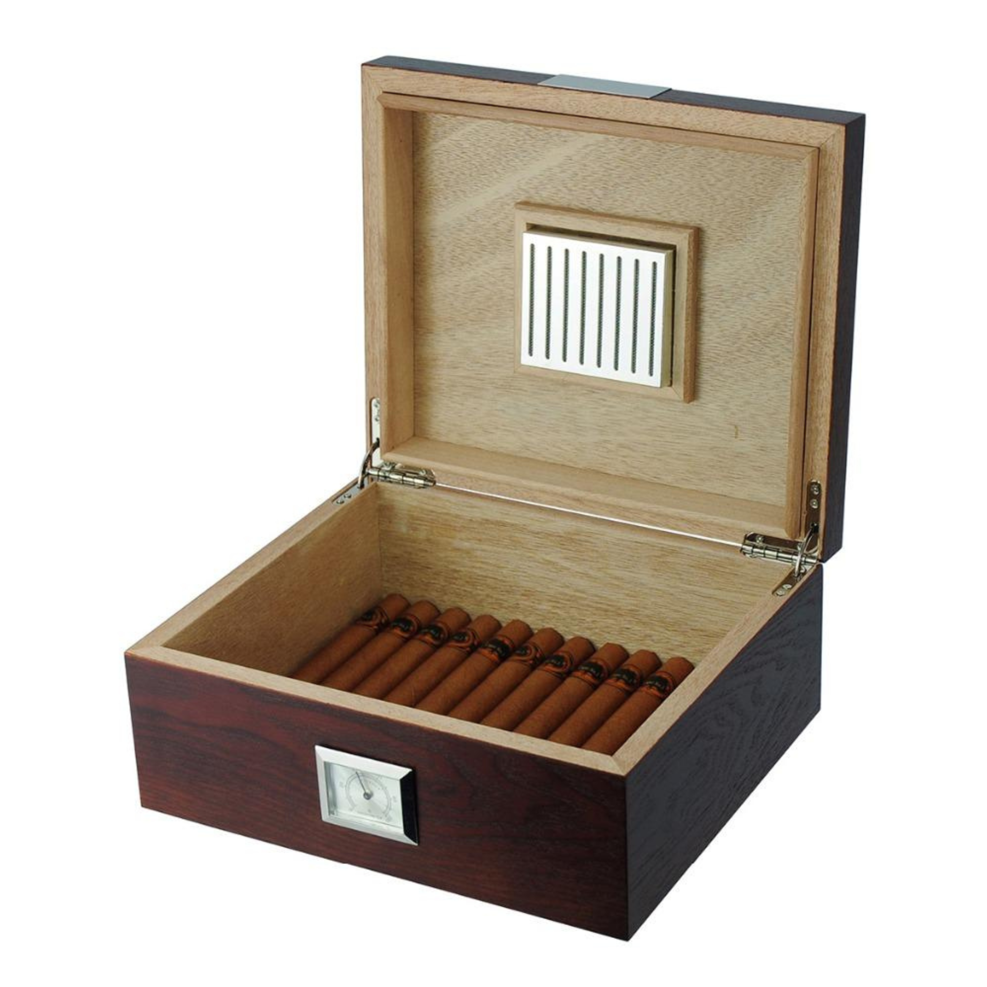 25 CT Dark Cherry Cigar Humidor Mahogany Lining Box for Cigars