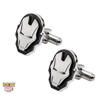 Iron Man Helmet Cufflinks in Black and Silver