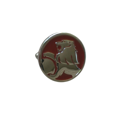 Holden Red Enamel and Silver Cufflinks