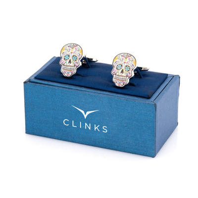Flower Skull Calavera Cufflinks