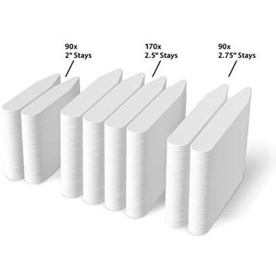 350 Plastic Collar Stays (3 sizes)