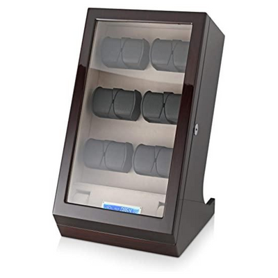 Kosciuszko Watch Winder Box for 12 + 2 Watches in Ebony + Gray