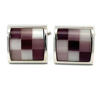 Purple Check Cufflinks