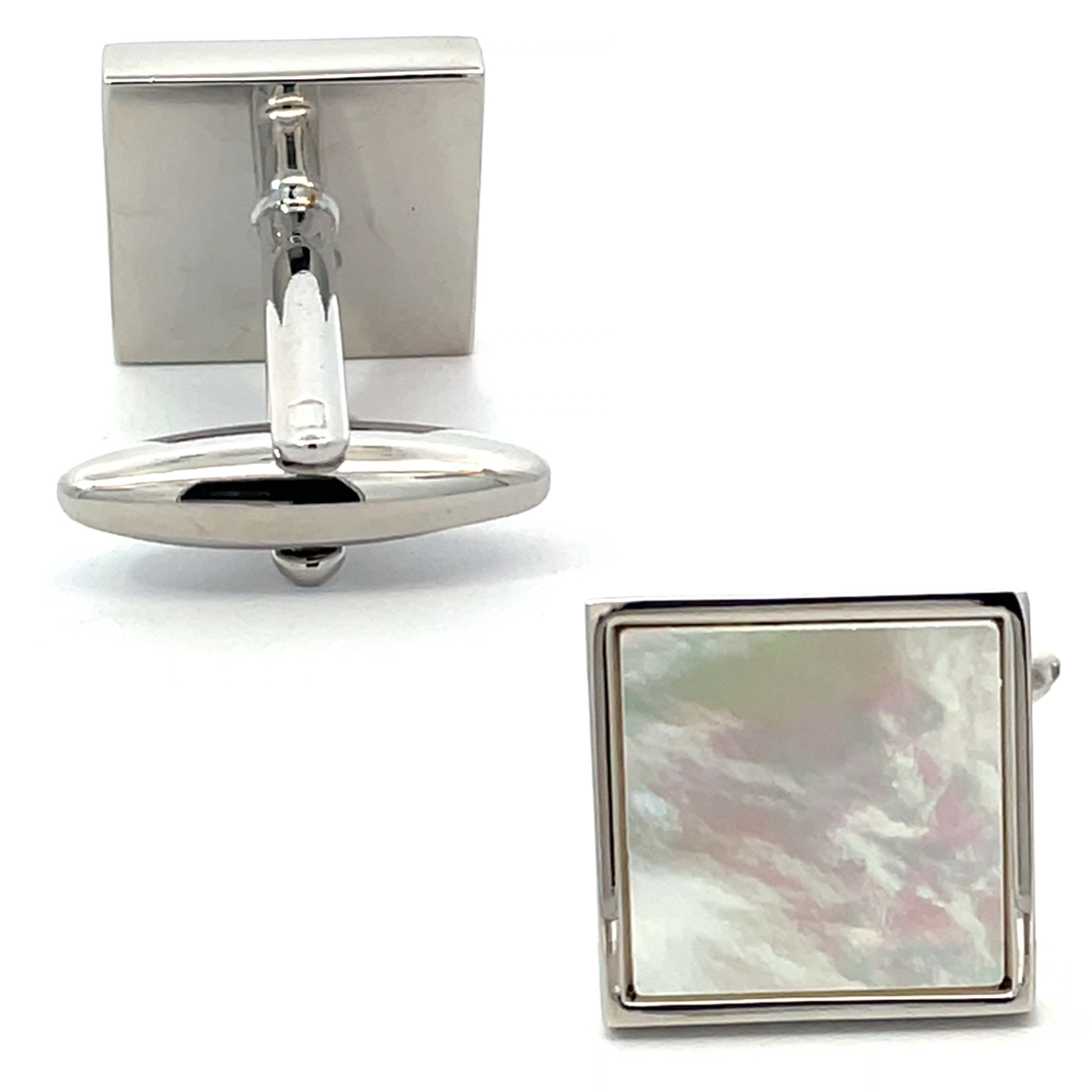 Mother of Pearl in Silver Square II Cufflinks