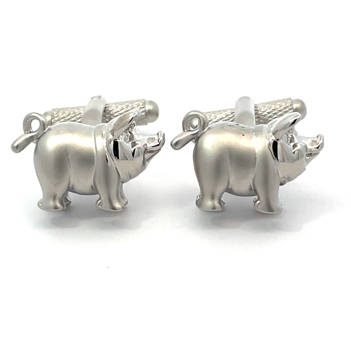 Cute Fat Pig Silver Cufflinks