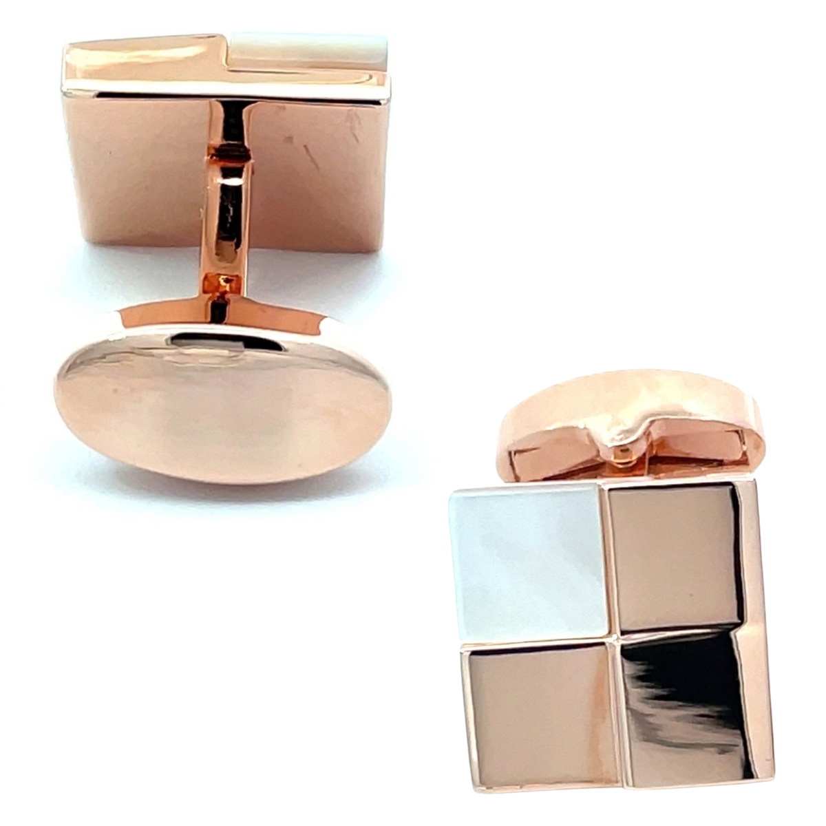 Rose Gold Four Square with Mother of Pearl Cufflinks