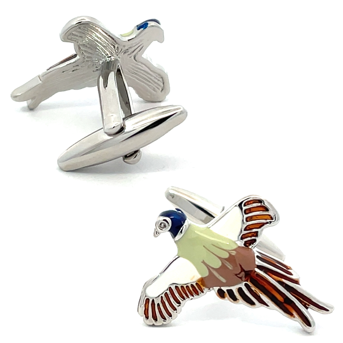 Flying Pheasant Enamel Cufflinks