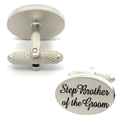 Step Brother of the Groom Script Wedding Cufflinks