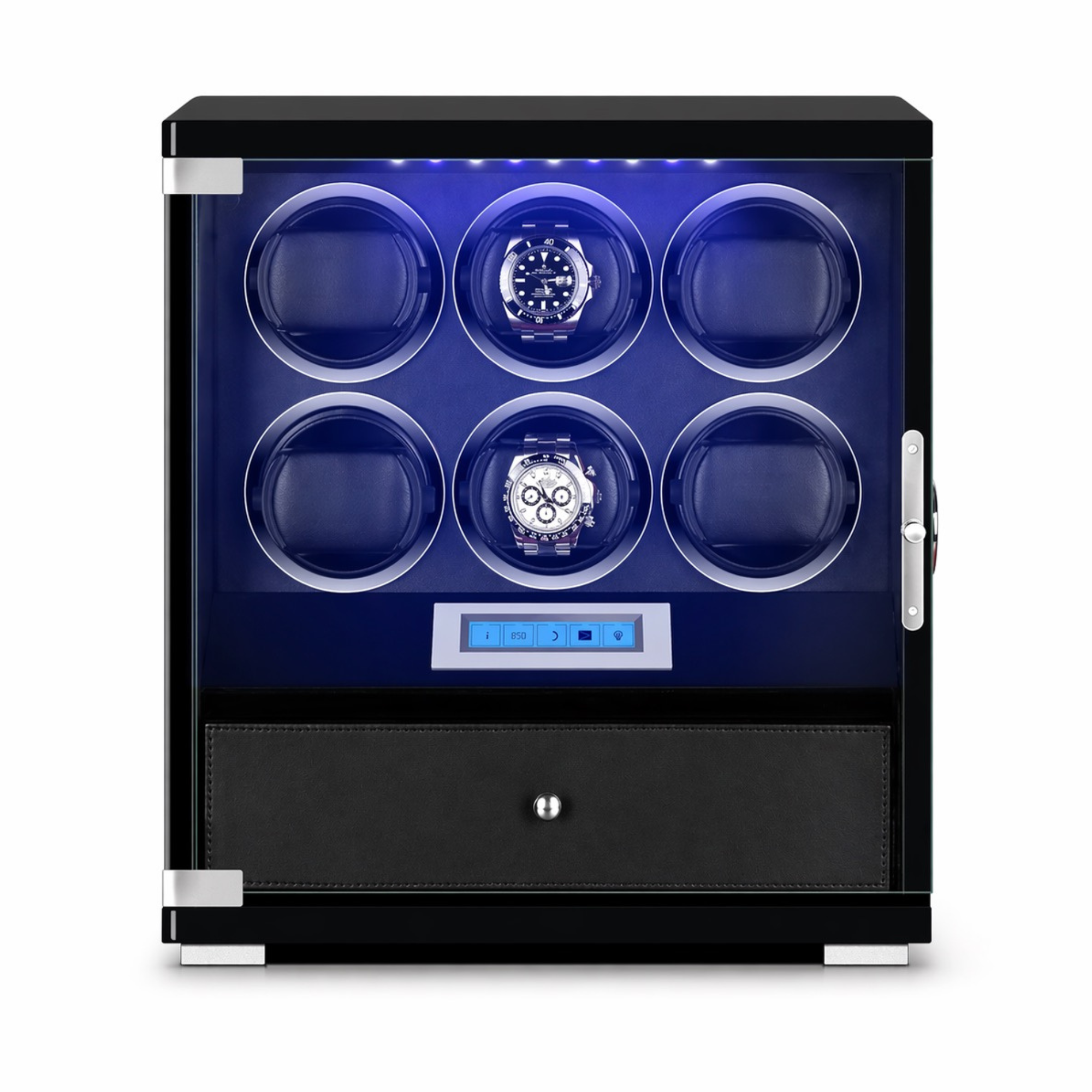 Daylesford 6 Watch Winder in Black (Fingerprint Lock Only)