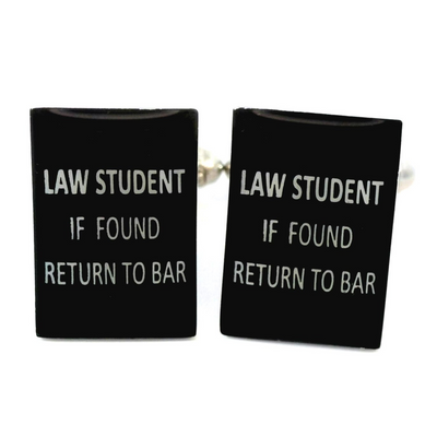Law Student Slogan Cufflinks (if found, return to bar)