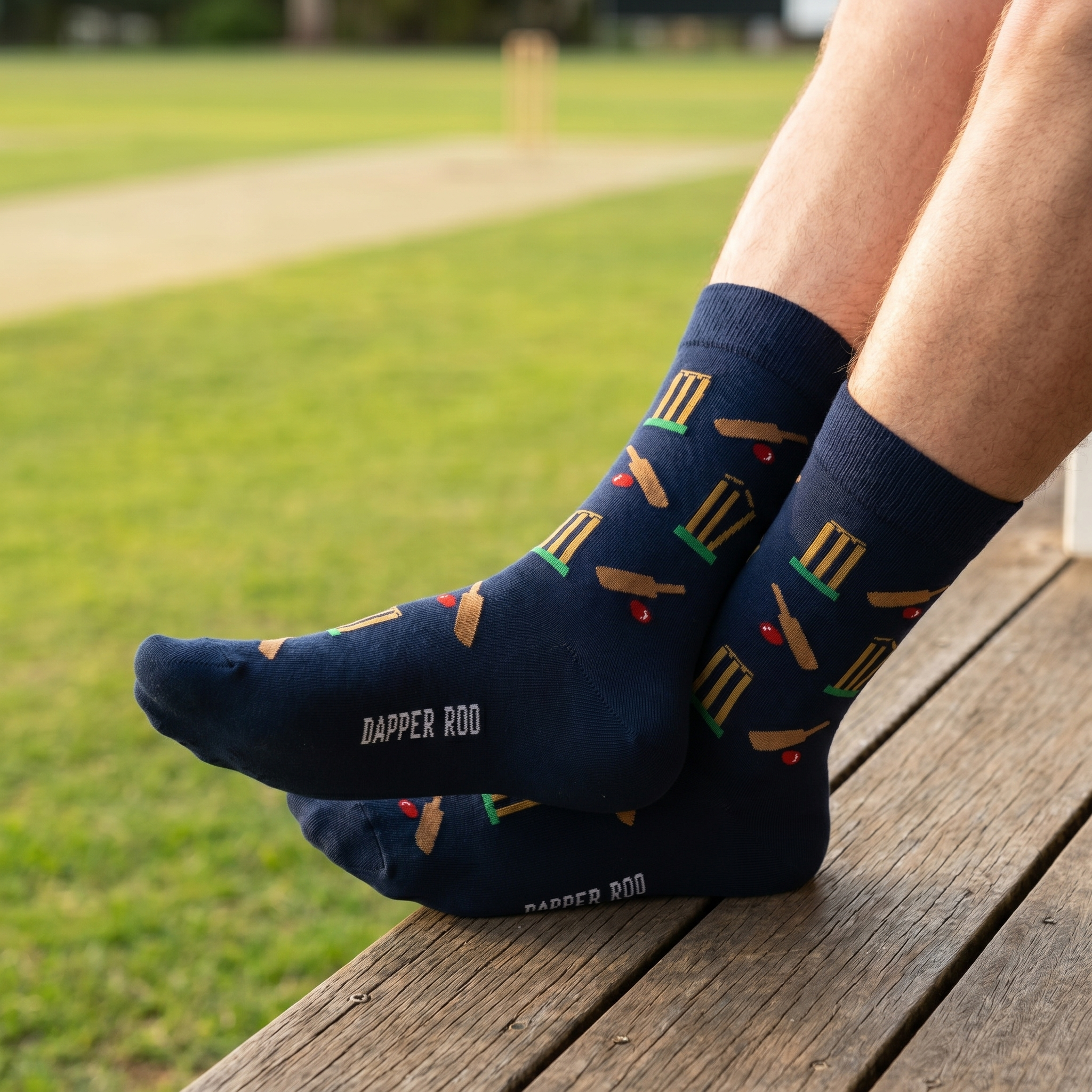 Cricket Stumps Socks by Dapper Roo lifestyle image