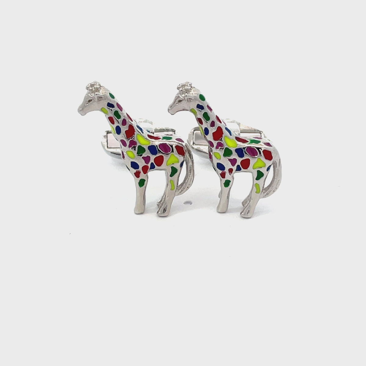 Multi Coloured Giraffe Cufflinks