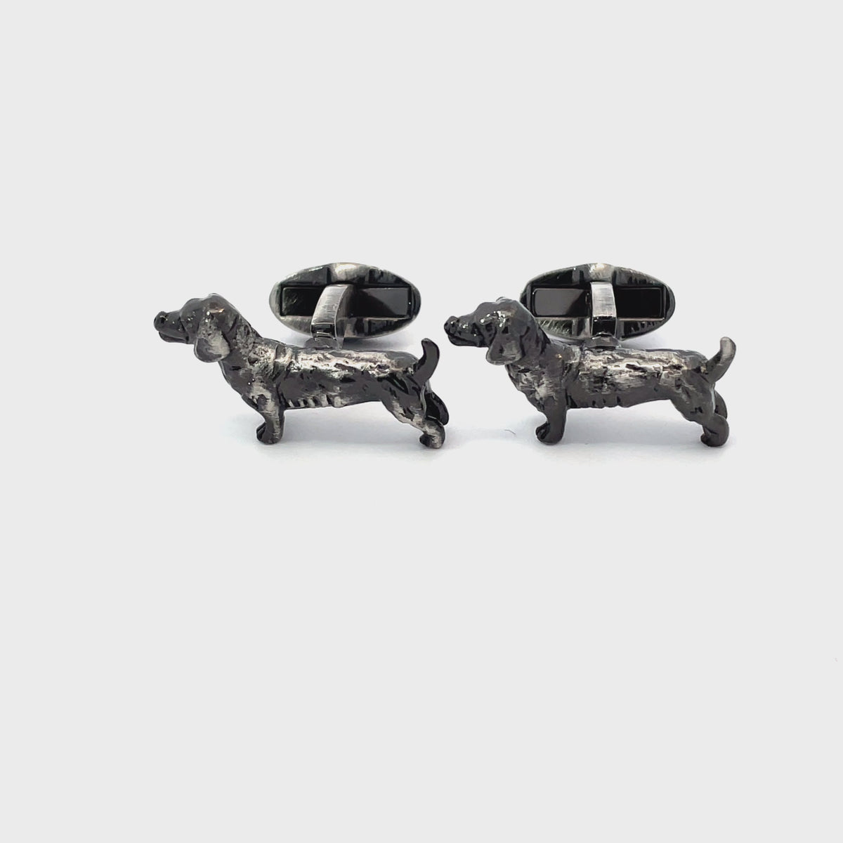 Dachshund Sausage Dog Antique Silver Cufflinks