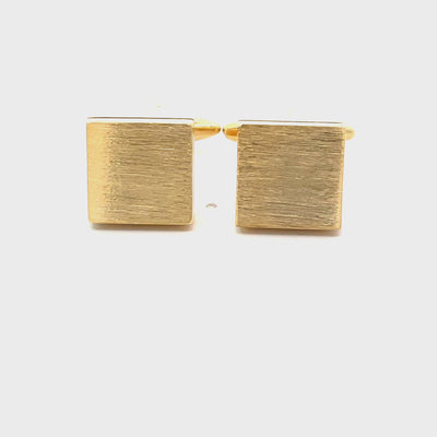Brushed Gold Square Cufflinks