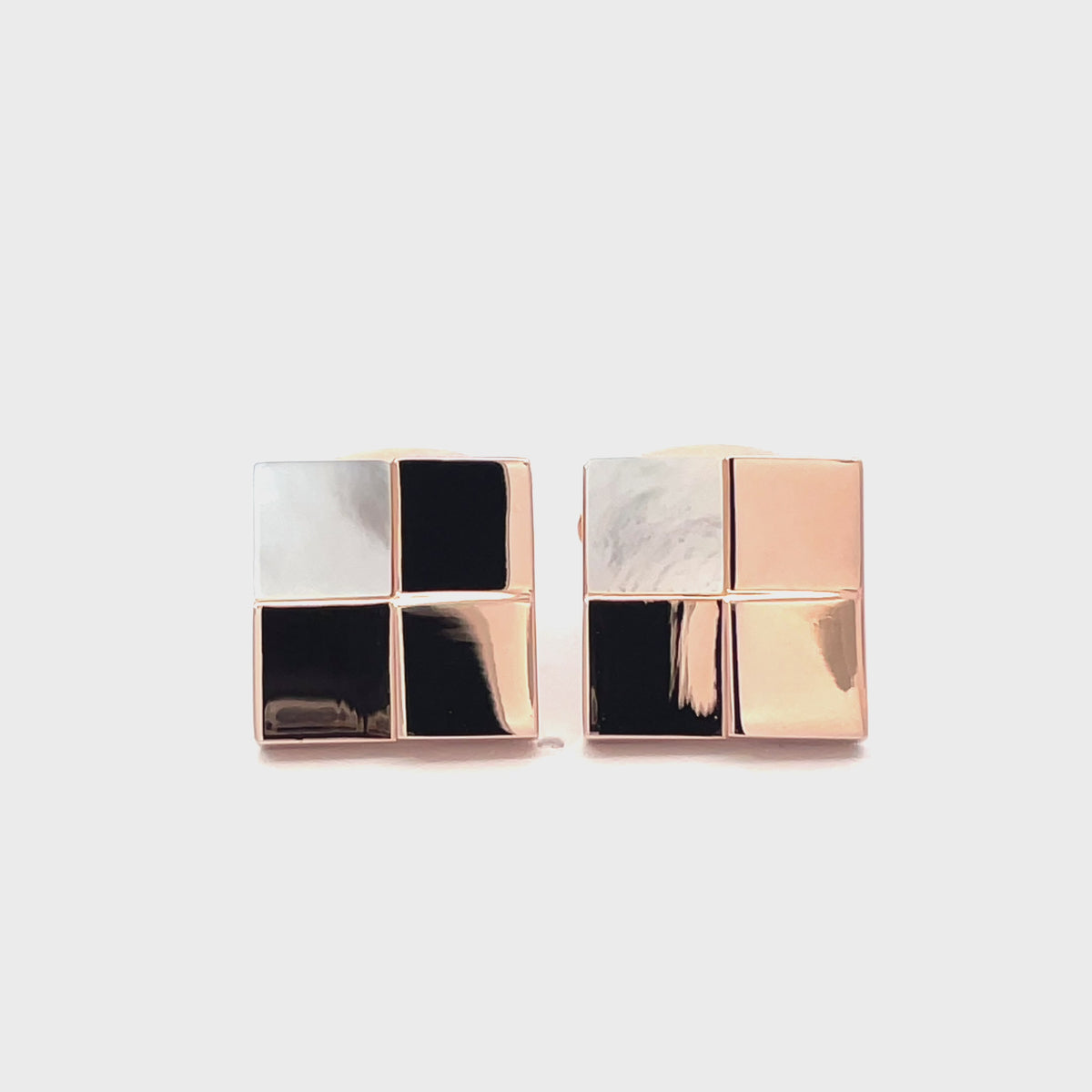 Rose Gold Four Square with Mother of Pearl Cufflinks