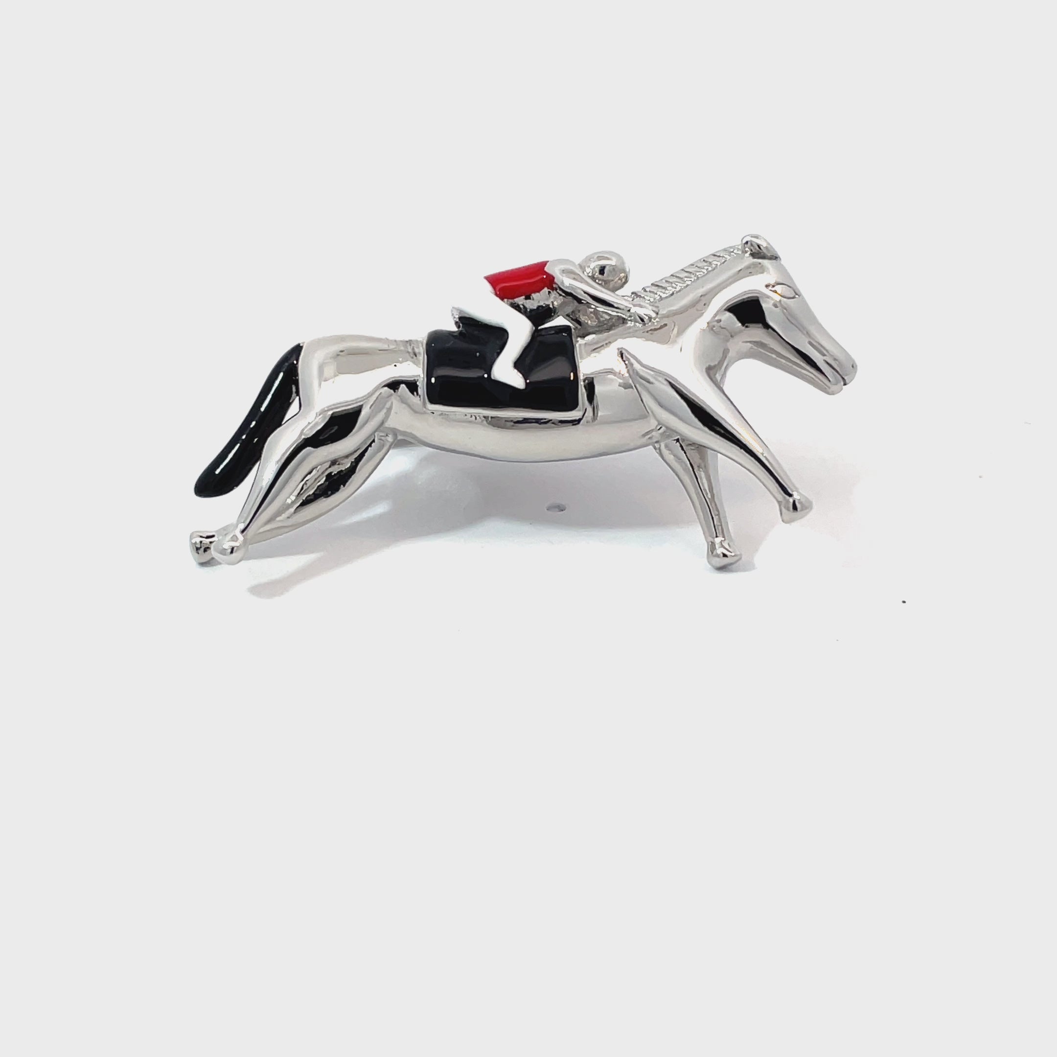 Coloured Horse & Jockey 3D Tie Clip
