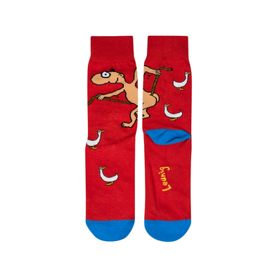Michael Leunig Playful Man Red Socks