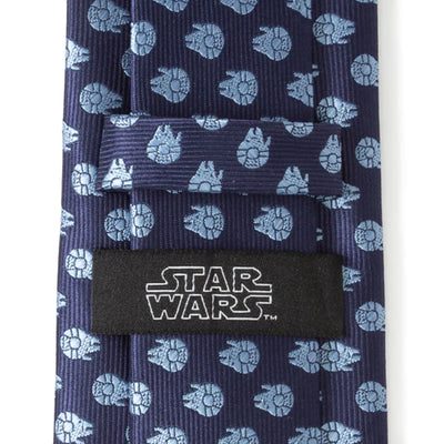 Star Wars Millennium Falcon Blue Tonal Mens Tie