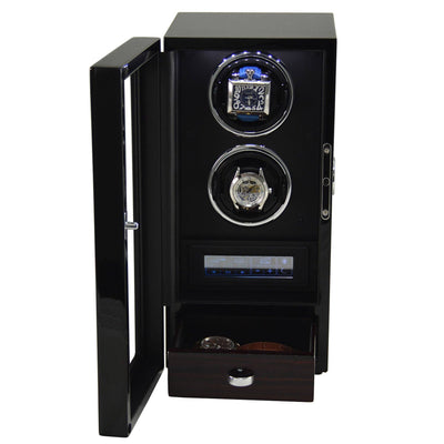 Yarra Duo Watch Winder for 2 + Drawer with Fingerprint Lock