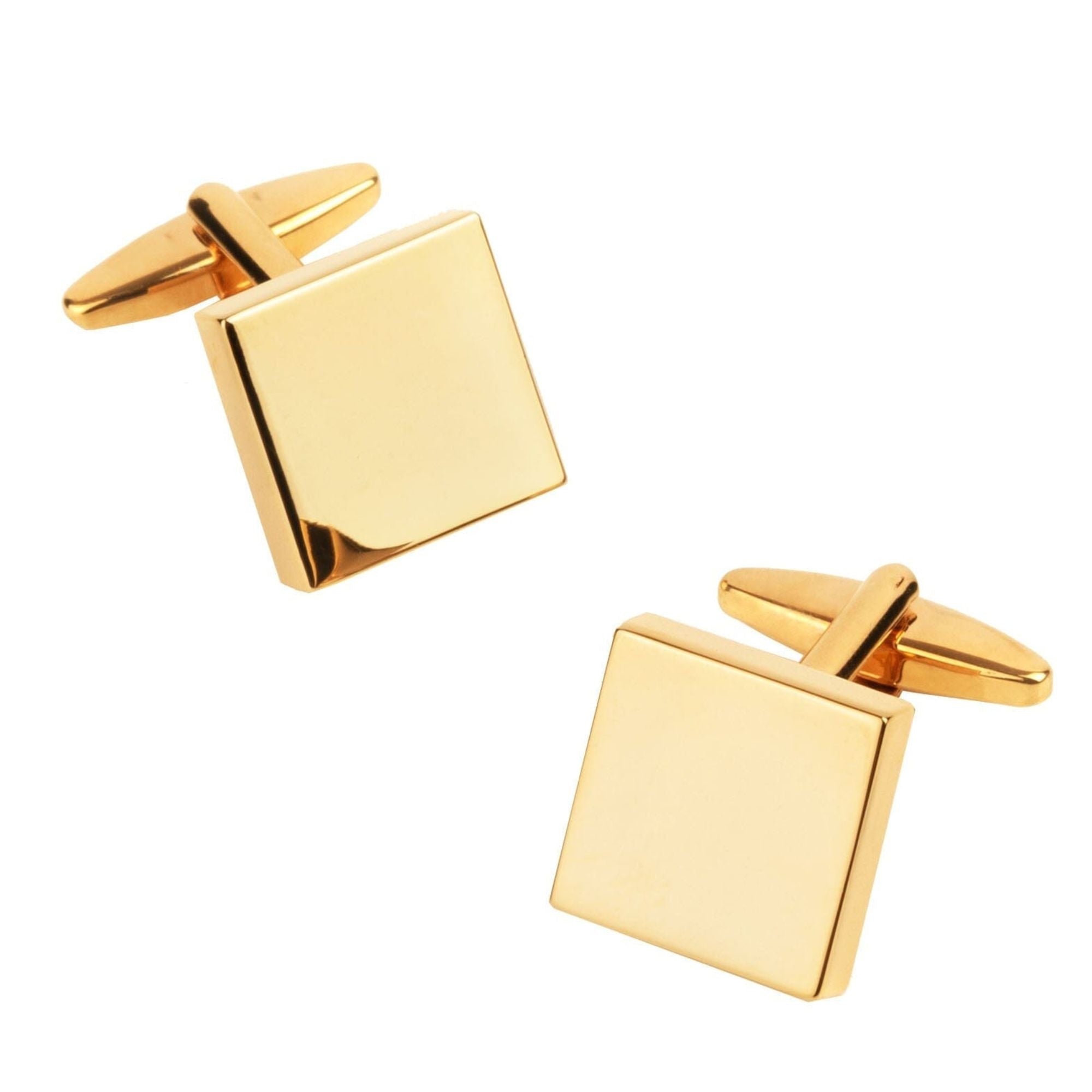 Gold Square Engravable Cufflinks
