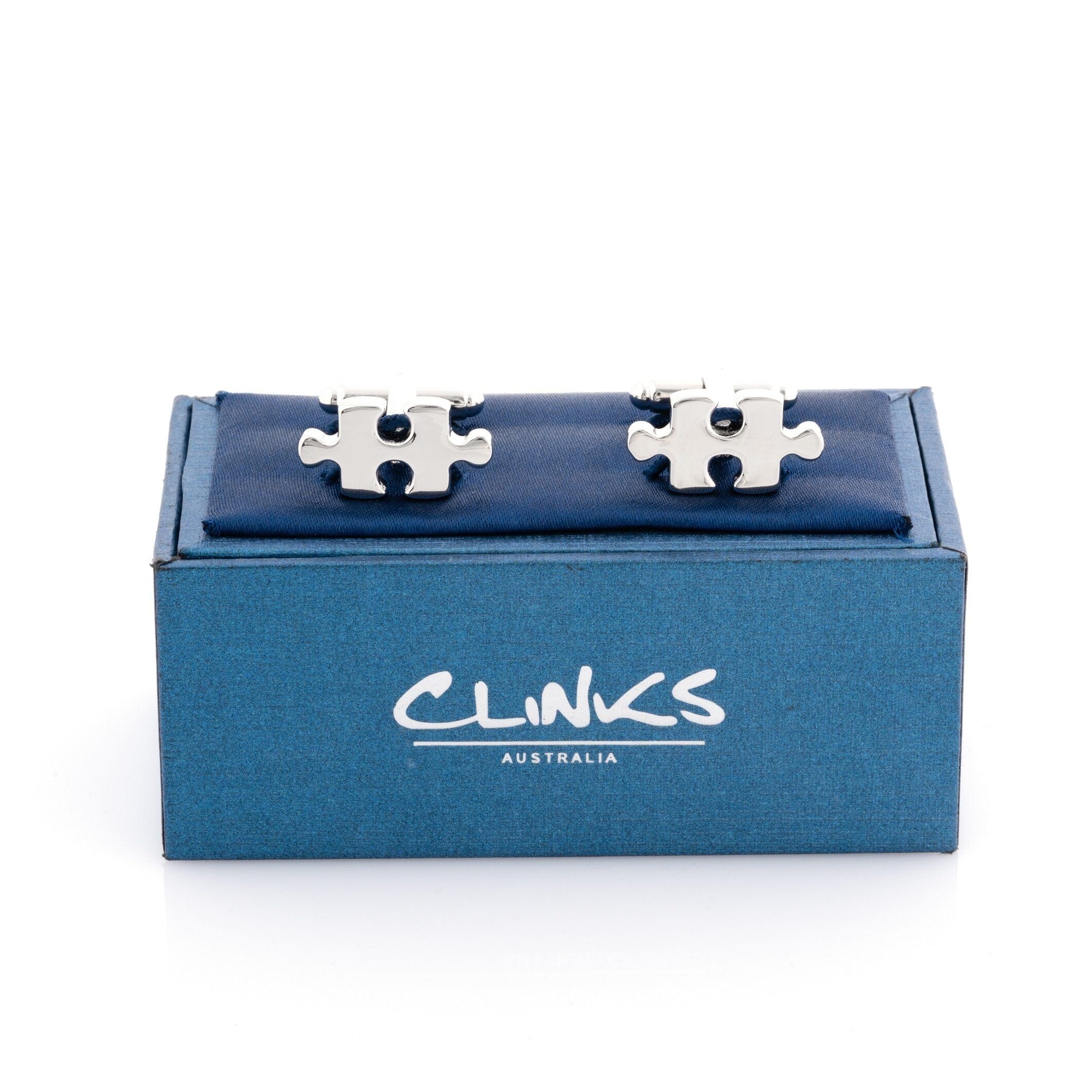 Silver "Puzzle" Jigsaw Cufflinks Novelty Cufflinks Clinks Australia 