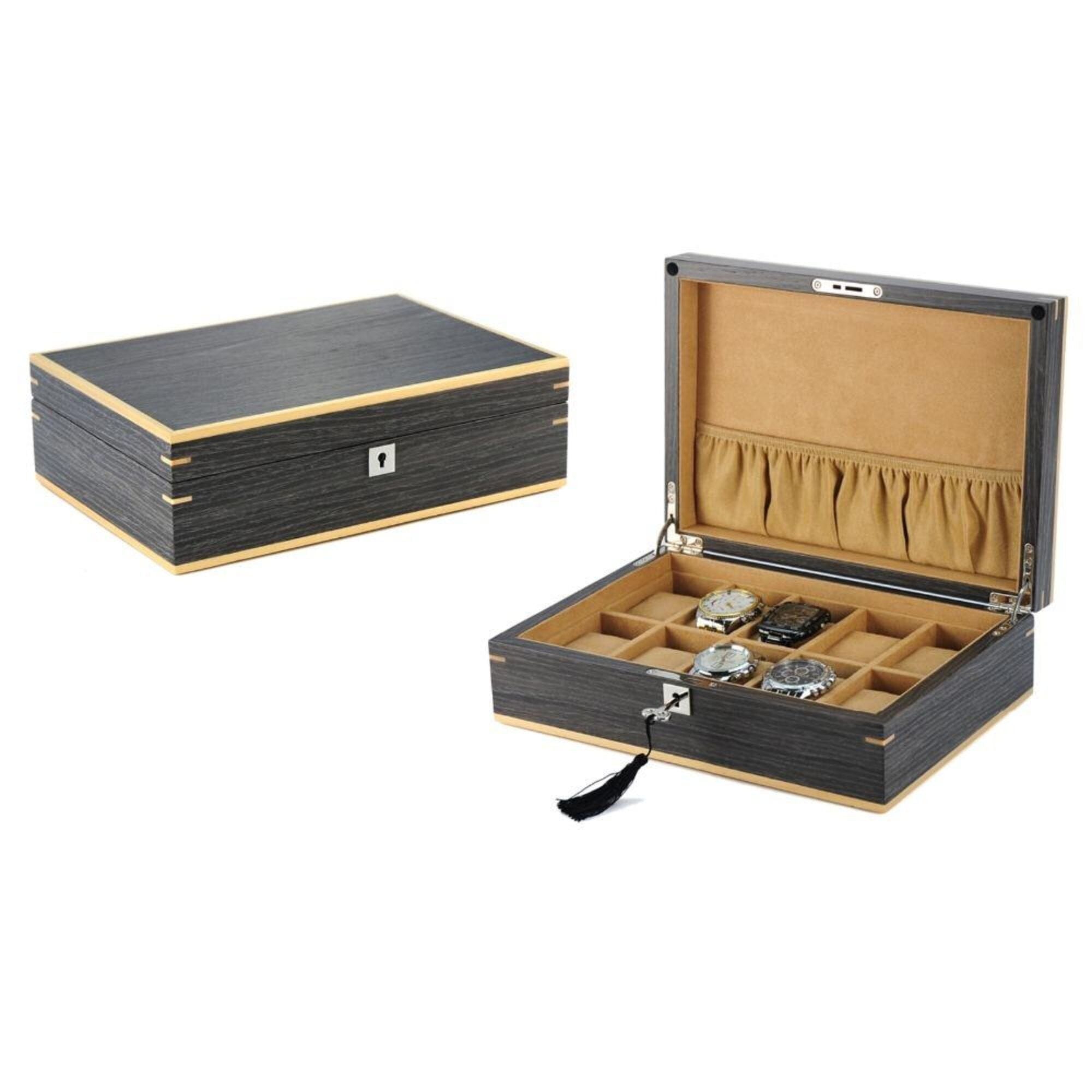 Ginko Wooden Watch Box for 10 Watches Watch Boxes Clinks 