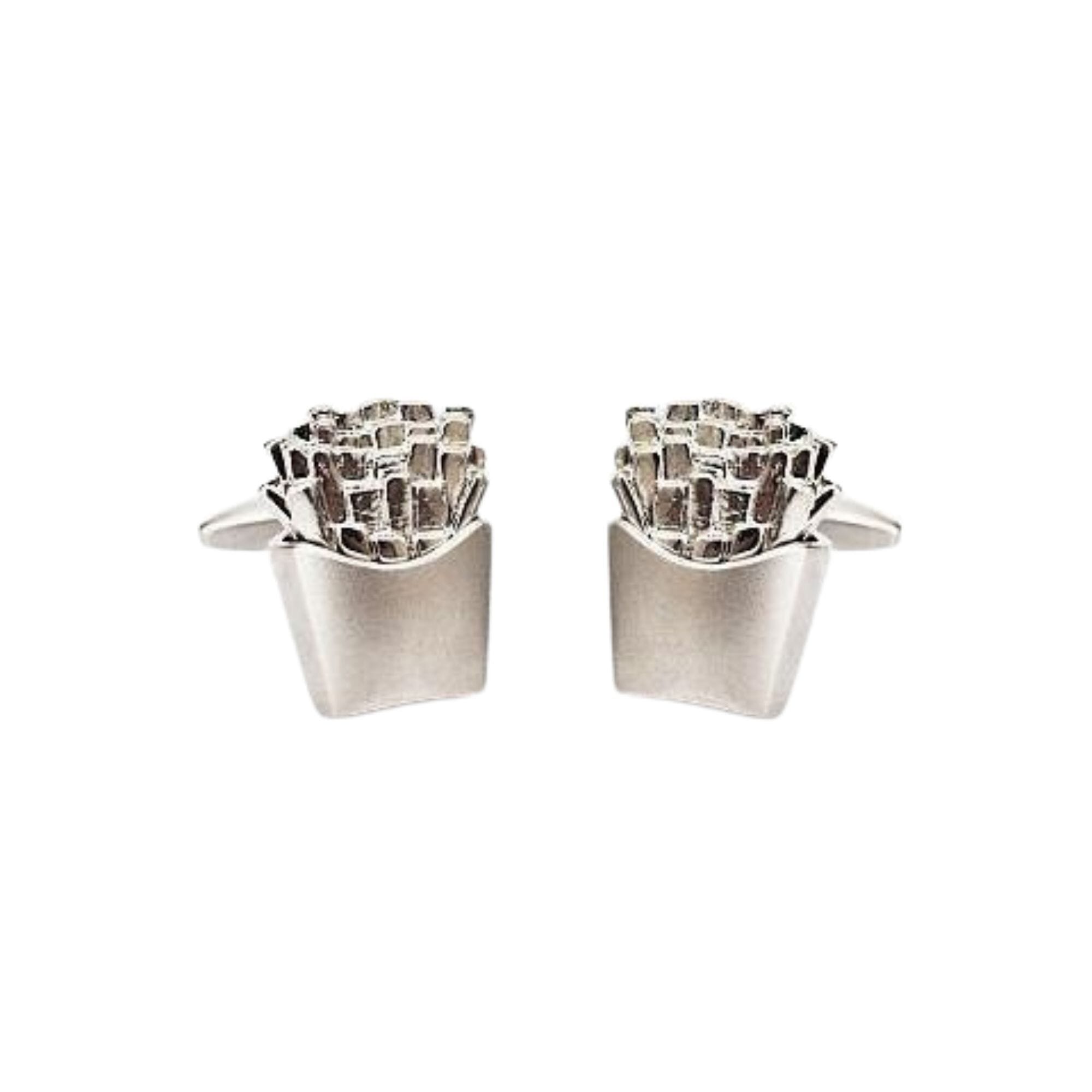 Chrome Fries or Chips Cufflinks Novelty Cufflinks Clinks Australia 